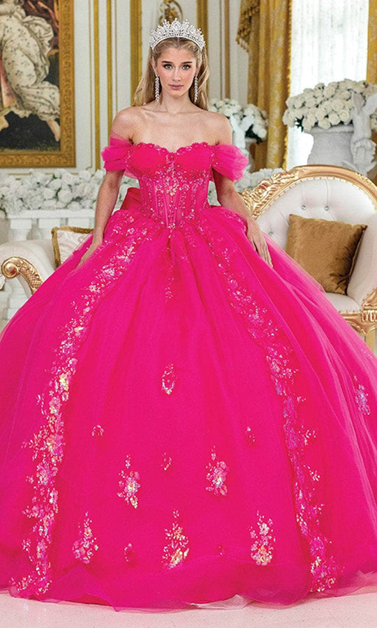 Dancing Queen 5006 - Sequin Embroidered Sheer Corset Ballgown