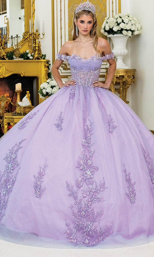 Dancing Queen 5011 - Beaded Appliqued Illusion Corset Ballgown