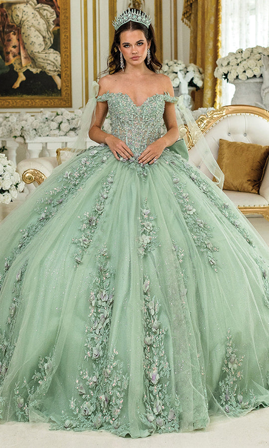 Dancing Queen 5021 - Sparkling Floral Bow Ballgown