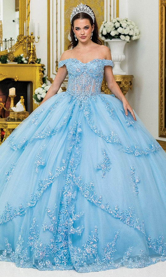 Dancing Queen 5024 - Layered Off Shoulder Ballgown
