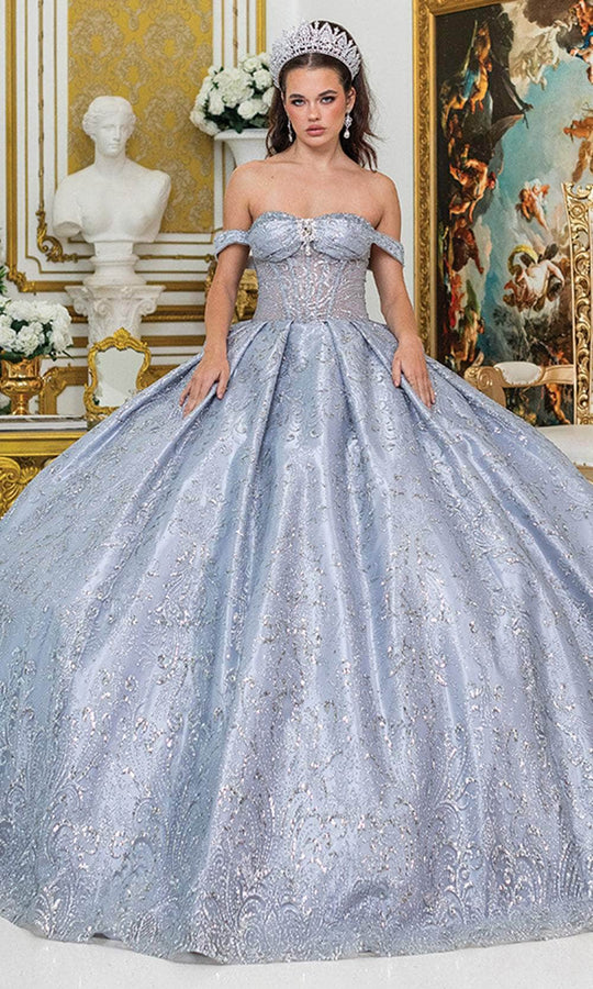 Dancing Queen 5043 - Embroidered Lace Glitter Ballgown