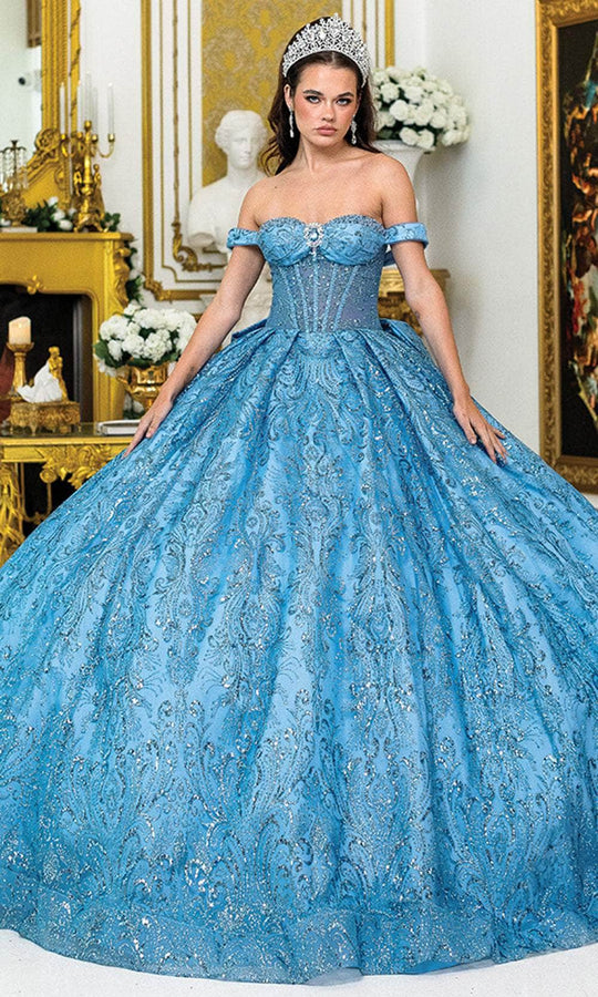 Dancing Queen 5043 - Embroidered Lace Glitter Ballgown