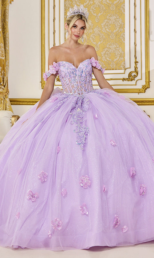 Dancing Queen 5098 - 3D Floral Glitter Tulle Ballgown