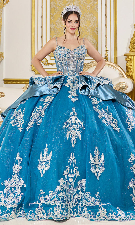 Dancing Queen 5125 - Metallic Applique Sleeveless Sweetheart Ballgown