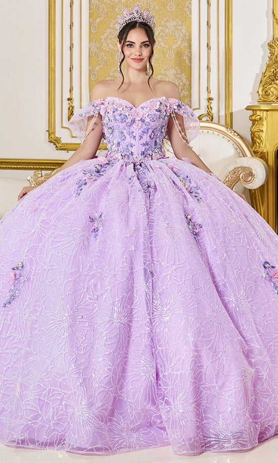 Dancing Queen 5127 - 3D Floral Sweetheart Neck Embellished Ballgown