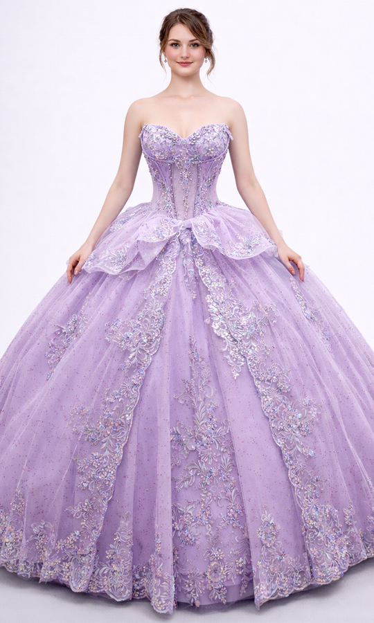 Dancing Queen 5188 - Embroidered Sweetheart Back Bow Ballgown
