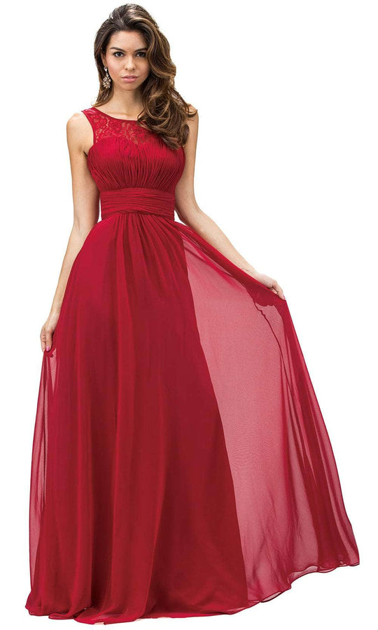 Dancing Queen 9111 - Ruched Chiffon Long Dress