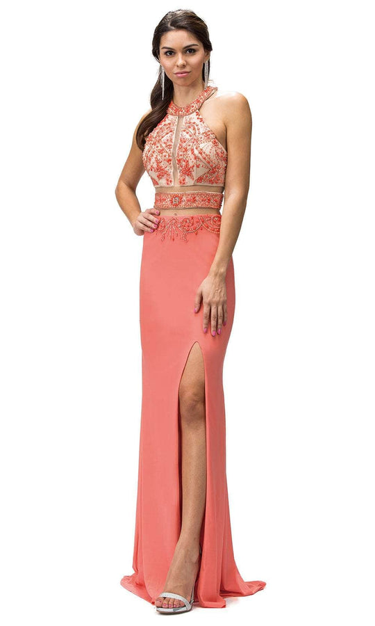 Dancing Queen 9188 - Embellished Halter Long Dress