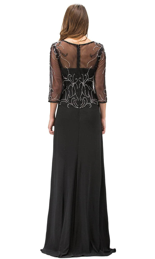 Dancing Queen 9190 - Quarter Sleeve Sheath Long Gown