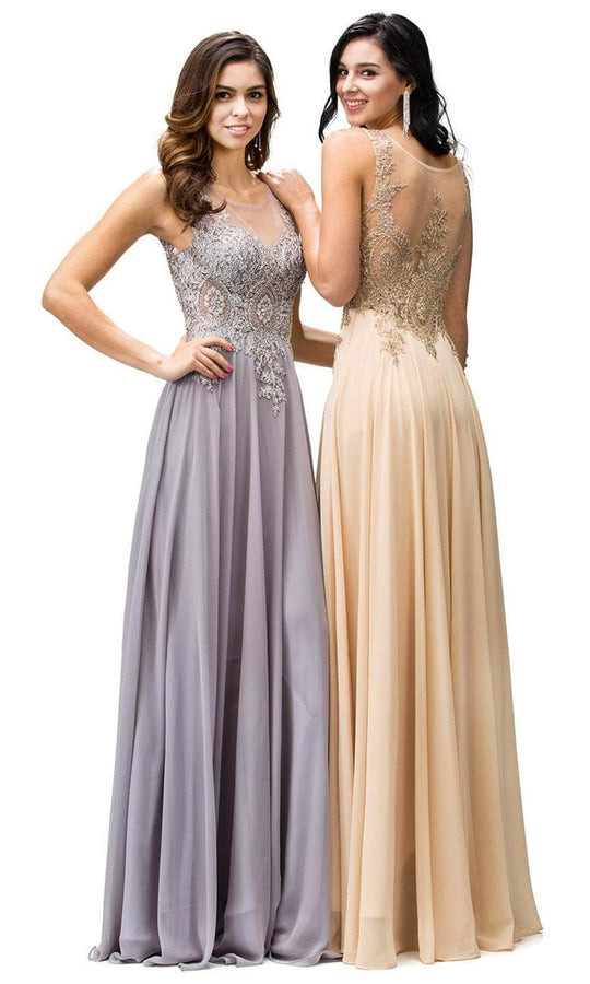 Dancing Queen 9191 - Sleeveless Applique Long Dress