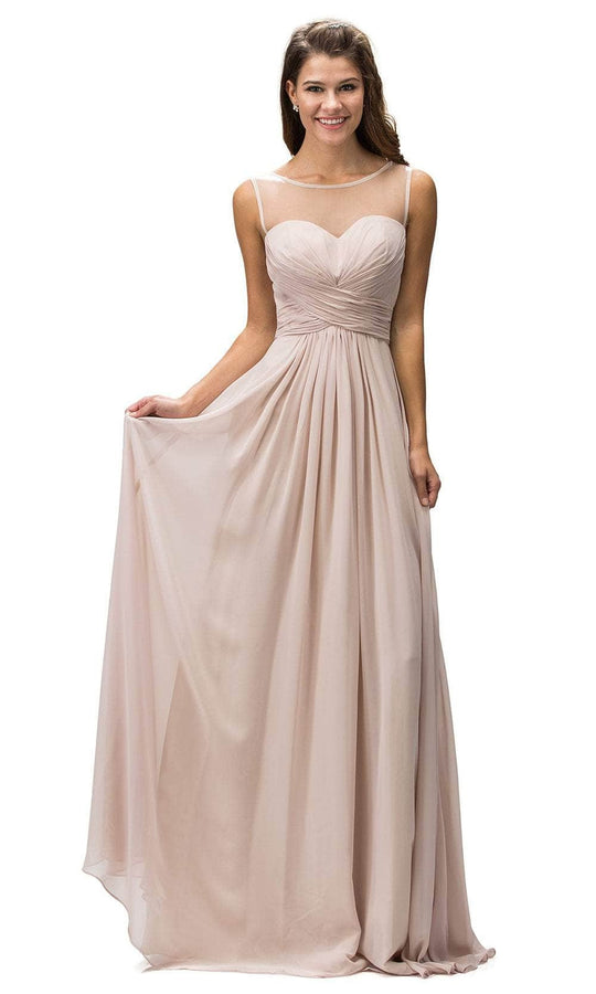 Dancing Queen 9202 - Illusion Bateau Chiffon Prom Dress