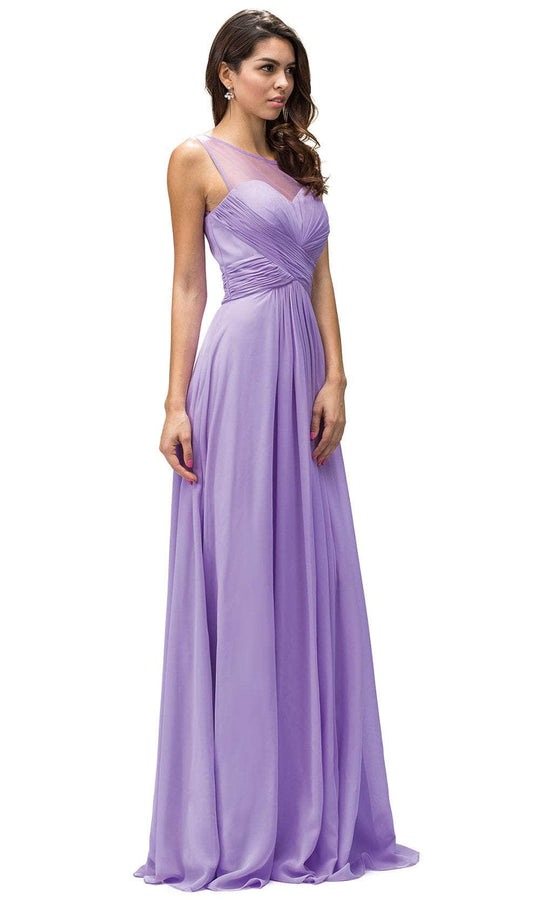 Dancing Queen 9202 - Illusion Bateau Chiffon Prom Dress