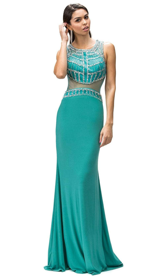 Dancing Queen 9230 - Illusion Back Sheath Prom Gown