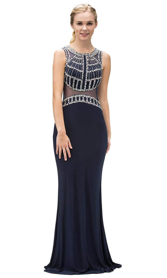 Dancing Queen 9230 - Illusion Back Sheath Prom Gown