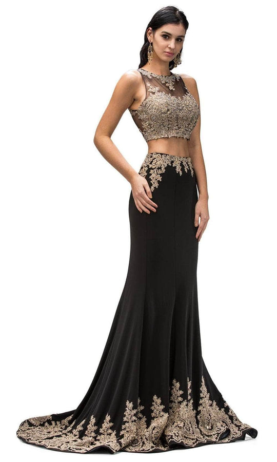Dancing Queen 9391 - Two-Piece Applique Long Gown