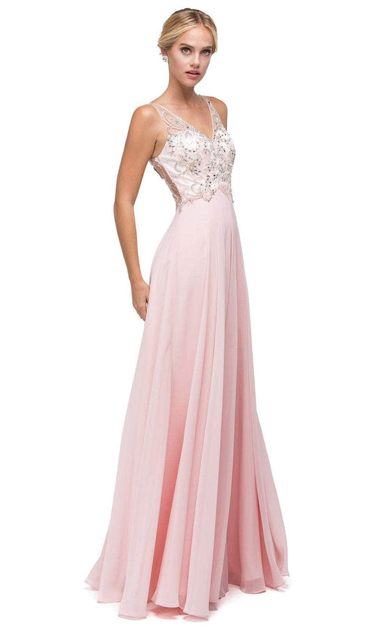 Dancing Queen 9603 - Adorned Illusion Long Dress