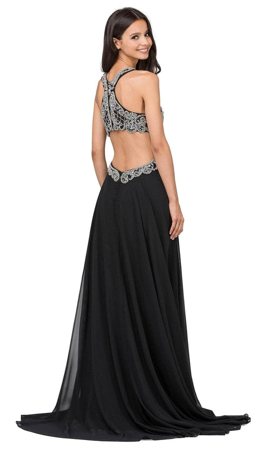 Dancing Queen 9740 - Crystal Beaded Halter Prom Gown