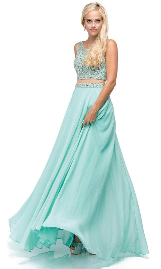 Dancing Queen 9789 - Cutout Back Beaded Prom Gown