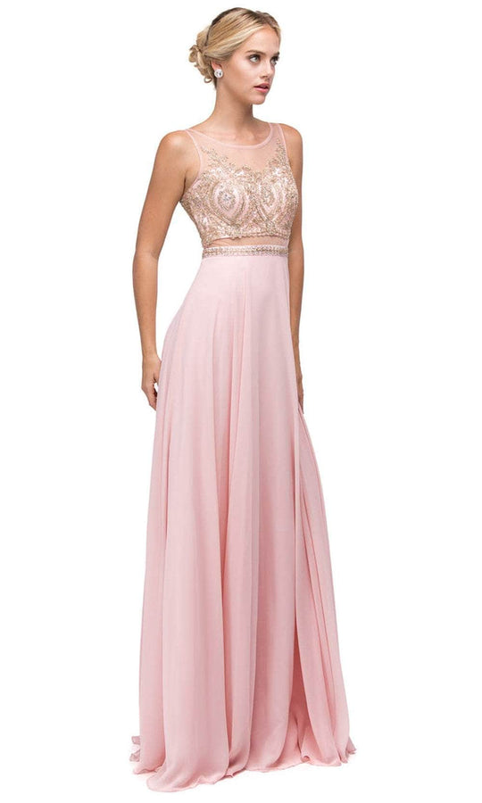 Dancing Queen 9856 - Illusion Back Sequin Prom Gown