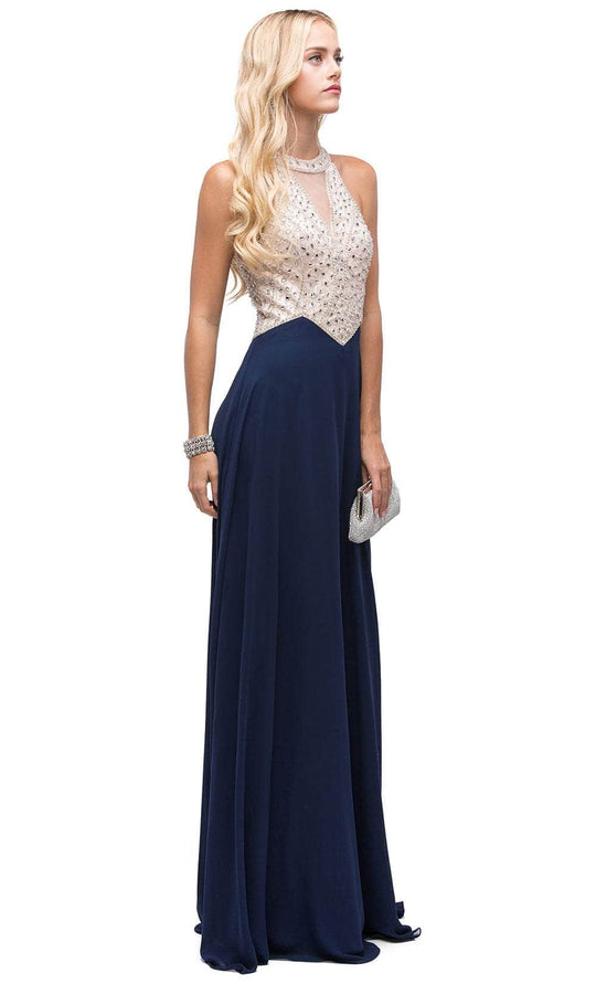 Dancing Queen 9881 - High Halter A-Line Prom Gown