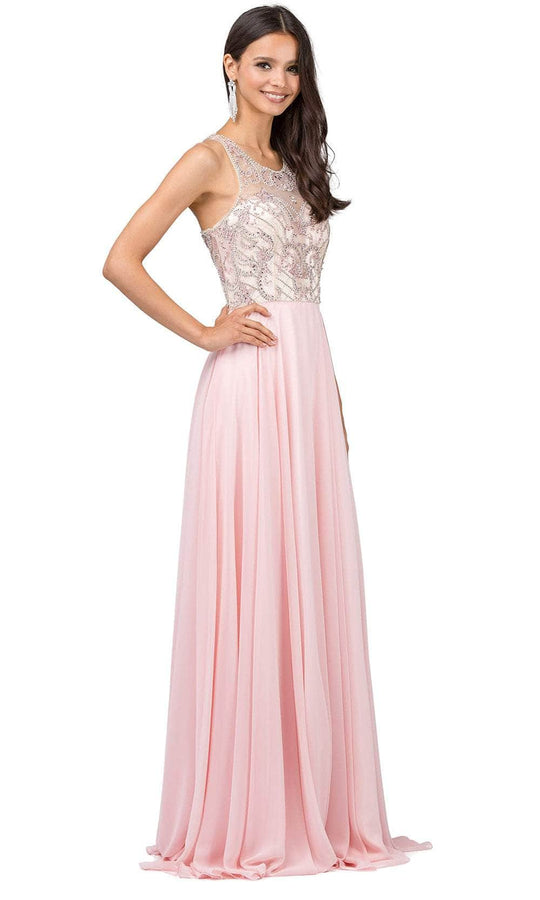 Dancing Queen 9901 - Racer Back Beaded Prom Gown