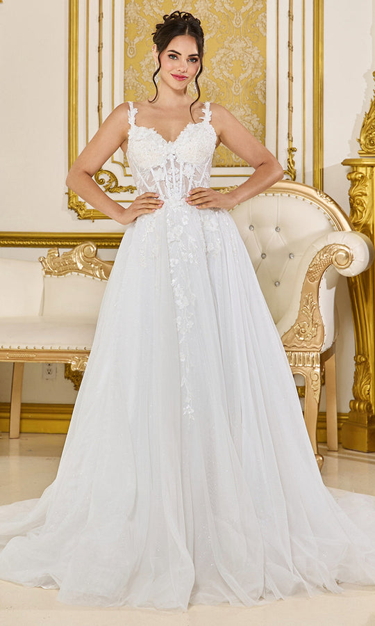 Dancing Queen Bridal 0314 - Lace Applique A-Line Sleeveless Gown