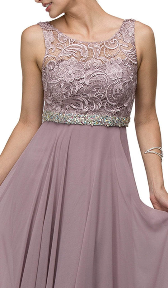 Dancing Queen - Sleeveless Lace Bodice Chiffon Prom Dress 9325