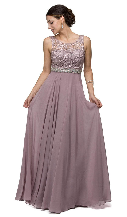 Dancing Queen - Sleeveless Lace Bodice Chiffon Prom Dress 9325