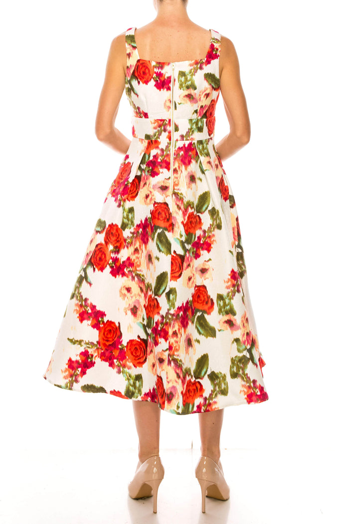 Danny & Nicole 91564MZ - Tea Length Floral A-line Dress Special Occasion Dress
