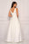Dave & Johnny 10971 - Midriff Embellished V-Neck Bridal Gown Bridal Dresses 20 / Ivory