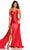 Dave & Johnny 11044 - Scoop Corset Bodice Prom Gown Special Occasion Dress 00 / Red