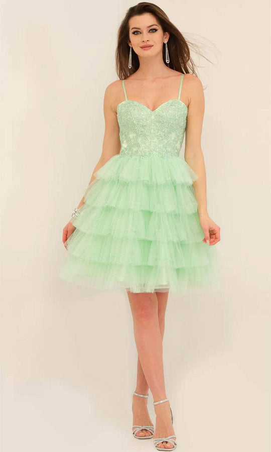 Dave & Johnny 11182 - Embroidered Sweetheart Cocktail Dress