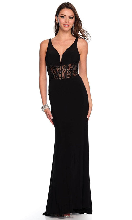 Dave & Johnny 11450 - Sleeveless Lace Corset Prom Gown