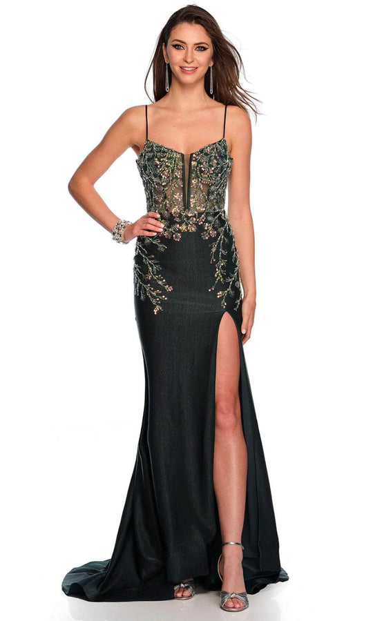 Dave & Johnny 11551 - Sleeveless Floral Sequin Evening Dress