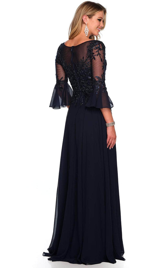 Dave & Johnny 11602 - Embroidered Bell Sleeve Prom Gown
