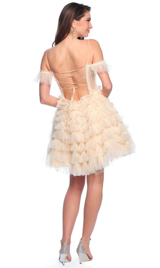 Dave & Johnny 11754 - Sequin Accent Ruffled Cocktail Dress
