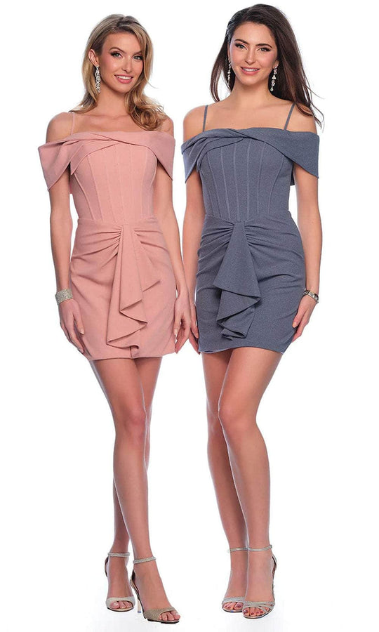 Dave & Johnny 11807 - Off Shoulder Peplum Cocktail Dress
