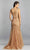 Dave & Johnny 1937 - Bateau Embroidered Evening Gown Evening Dresses 14 / Burgundy