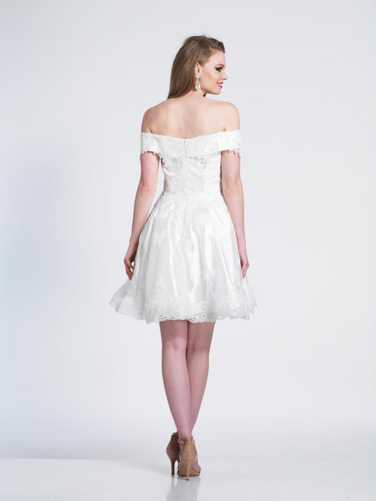 Dave & Johnny - 3900 off Shoulder Lace Applique Cocktail Dress