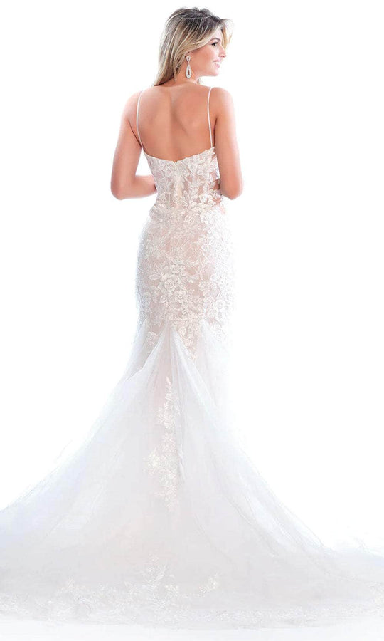 Dave & Johnny Bridal 12114 - Applique Trumpet Bridal Gown