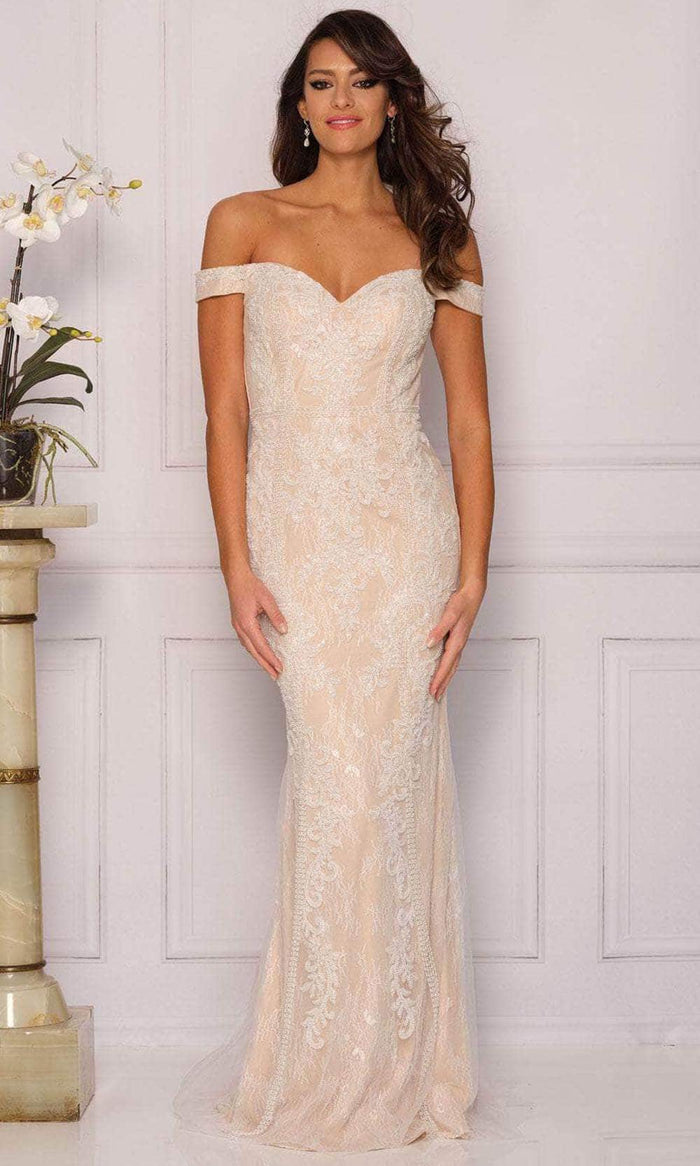 Dave & Johnny Bridal A10321 - Embroidered Sweetheart Long Gown Bridal Dresses 0 / Ivory