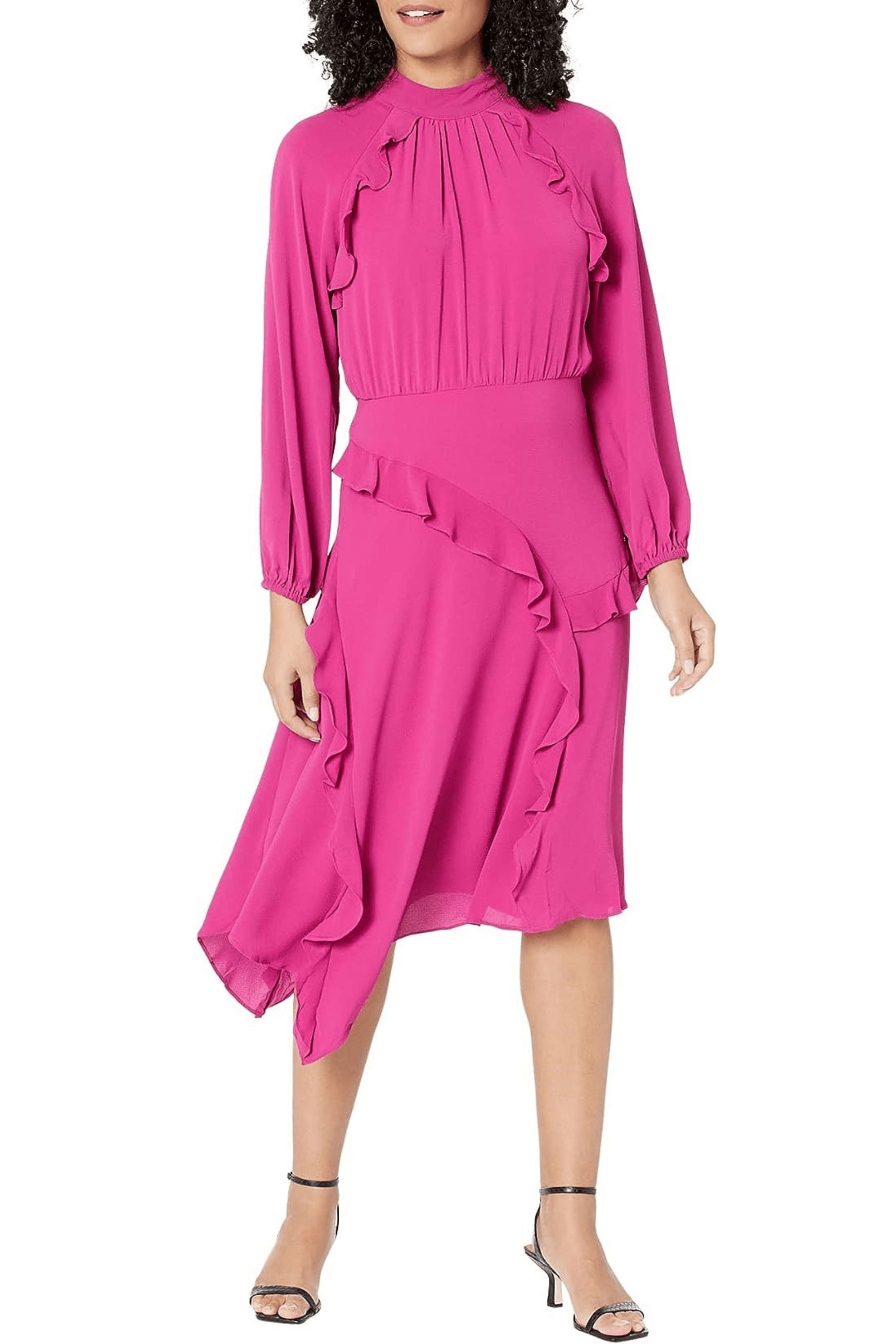 Donna Morgan D8127M - High Neck Ruffle Dress – Couture Candy