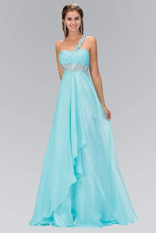 Elizabeth K - GL1084 One Shoulder Strap Ruched Sweetheart Dress