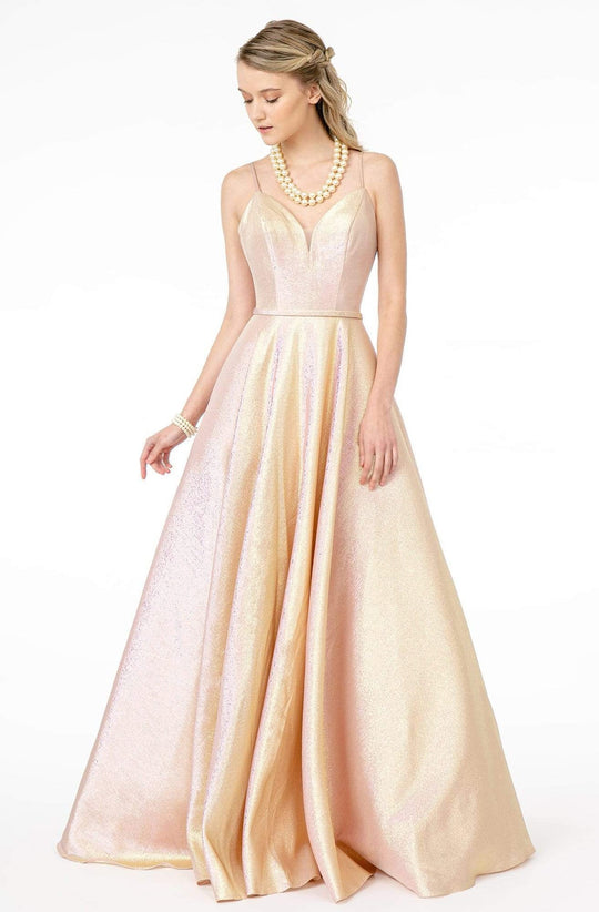 Elizabeth K - GL2951 Plunging V-Neckline A-Line Gown