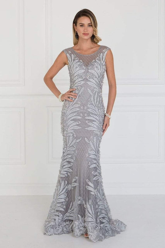 Elizabeth K Bridal - GL1534 Cap Sleeve Foliage Ornate Lattice Mermaid Gown