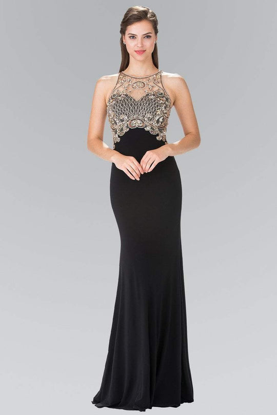 Elizabeth K - GL1303 Gilded Illusion Lattice Sheath Gown