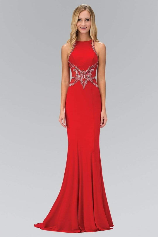Elizabeth K - GL1357 Embellished High Neck Long Gown