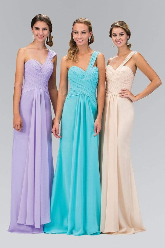 Elizabeth K - GL1390 Shirred One-Shoulder Sweetheart Gown