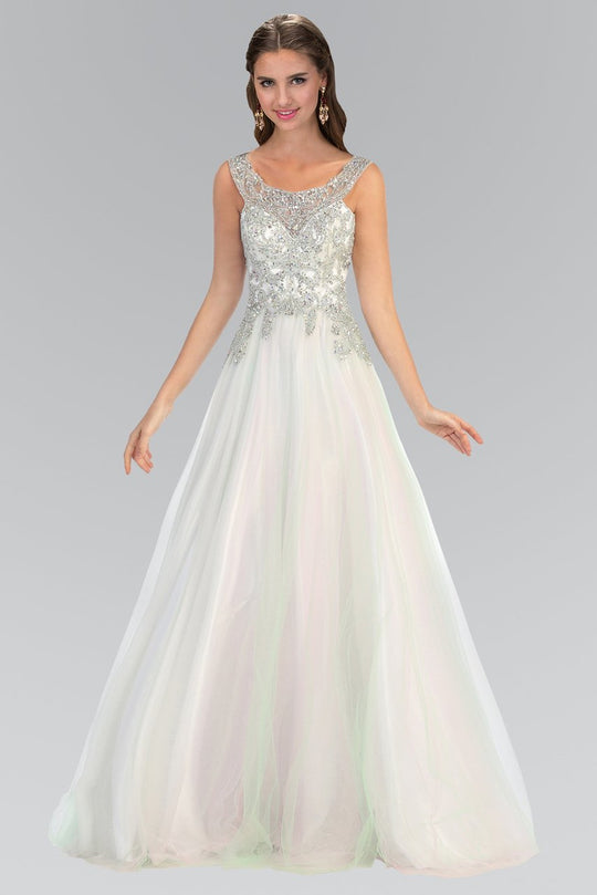 Elizabeth K - GL2017 Beaded Scoop Neck A-Line Gown