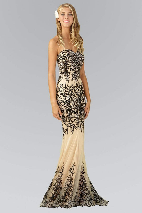Elizabeth K - GL2055 Laced Sweetheart Mesh Gown